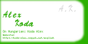 alex koda business card